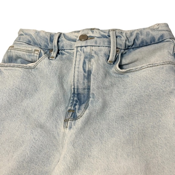 Good American Distressed Bootcut Split Hem Jeans Sz 2/26 - Picture 9 of 16